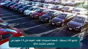 تراجع 25% رسميًا.. شعبة السيارات تؤكد: الفئة حتى 1.5 مليون هي الأفضل للشراء حاليًا